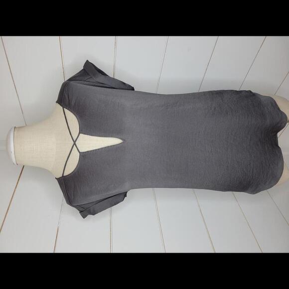 Express Tops - Express XS Grey blouse with criss cross at chest neckline